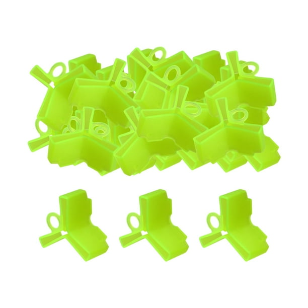 50 piezas de anzuelos triples de pesca, bonetes fluorescentes amarillos, aparejos de pesca portátiles 13 cm x 14 cm x 04 cm