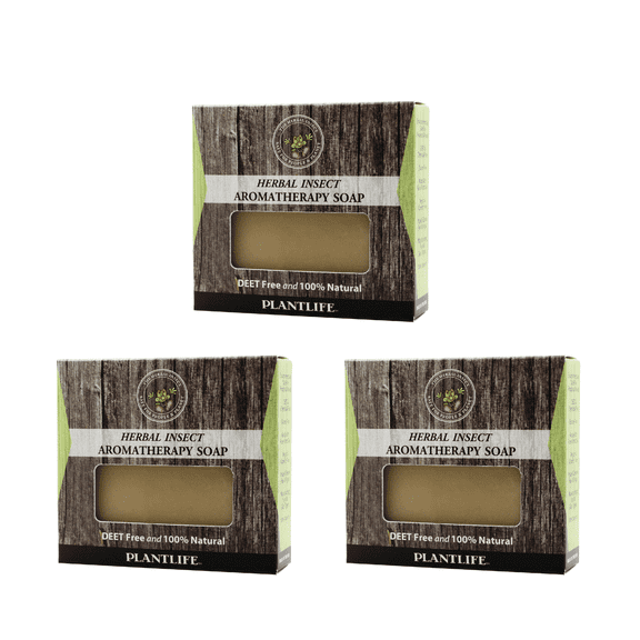 Plantlife Herbal Insect 3-Pack Bar Soap - Moisturizing and Soothing Soap for Your Skin - Hand Crafted Using Plant-Based Ingredients - Made in California 4oz Bar