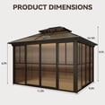 thumbnail image 4 of Hommow 10' x 12' Solarium Sunroom, Outdoor Hardtop Polycarbonate Roof Sun Room, Aluminum Frame Tiny House with Lockable Sliding Doors, 4 of 6