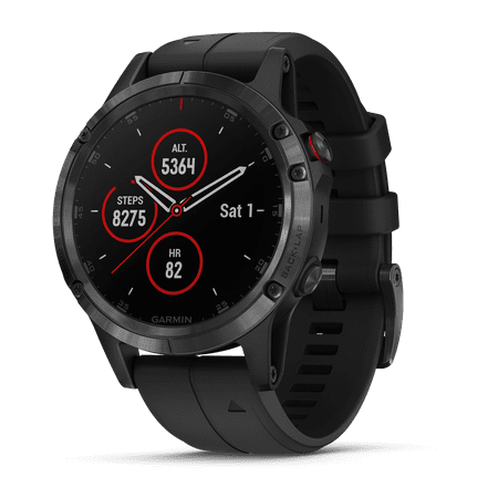 Fenix 5 Plus Sapphire, Black with black band