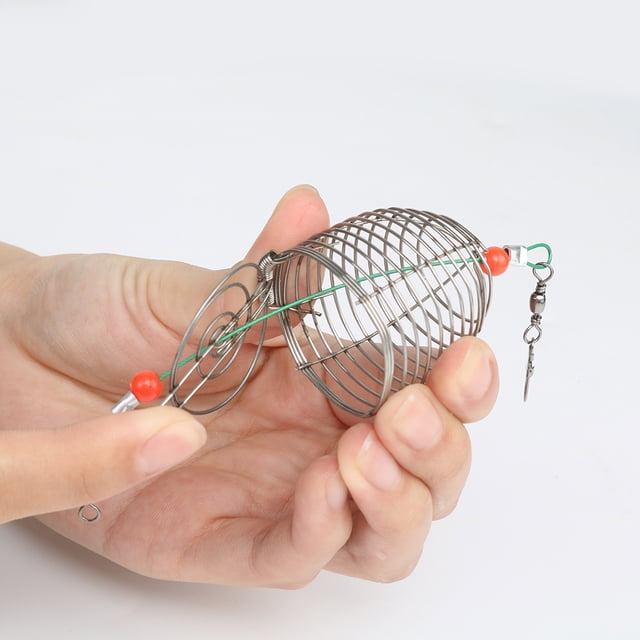 Eigraketly Cebo de pesca Jaula Alambre Peces Acuario Método de alimentación de alimentos Alimentador Soporte de captura Swimbait Tackle Tool 3 Type3 NO3