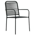 thumbnail image 5 of vidaXL 3 Piece Garden Dining Set Cotton Rope and Steel Black, 5 of 5
