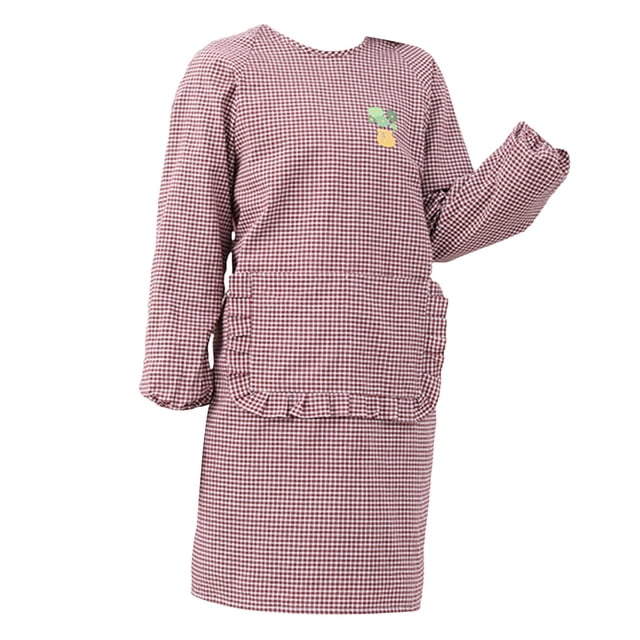 Cooking Long Sleeve Aprons For Women With Pockets Cute Waitress Design For Kitchen Use