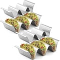 thumbnail image 2 of Taco Holder Stand,Set of 6 Stainless Steel Taco Tray,Stylish Taco Shell Holders, Rack Holds Up to 3 Tacos Each Keeping Shells Upright, Health Material, 2 of 4