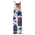 thumbnail image 4 of 4th of July Women's Overalls - Flag Print Adjustable Straps with Pockets, 4 of 5