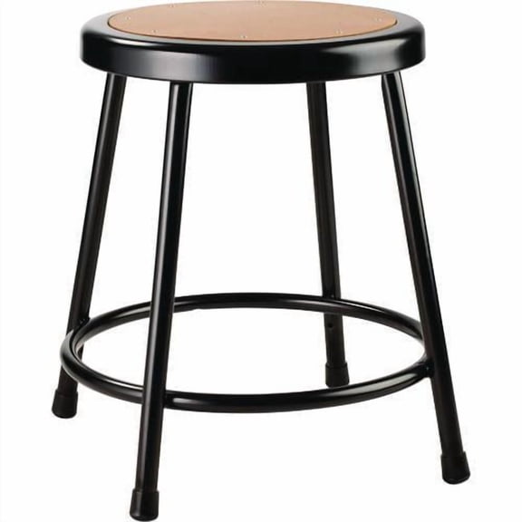6200 Series Heavy Duty Steel Stool, Backless, Supports Up to 500 lb, 18" Seat Height, Brown Seat, Bl | Bundle of 2