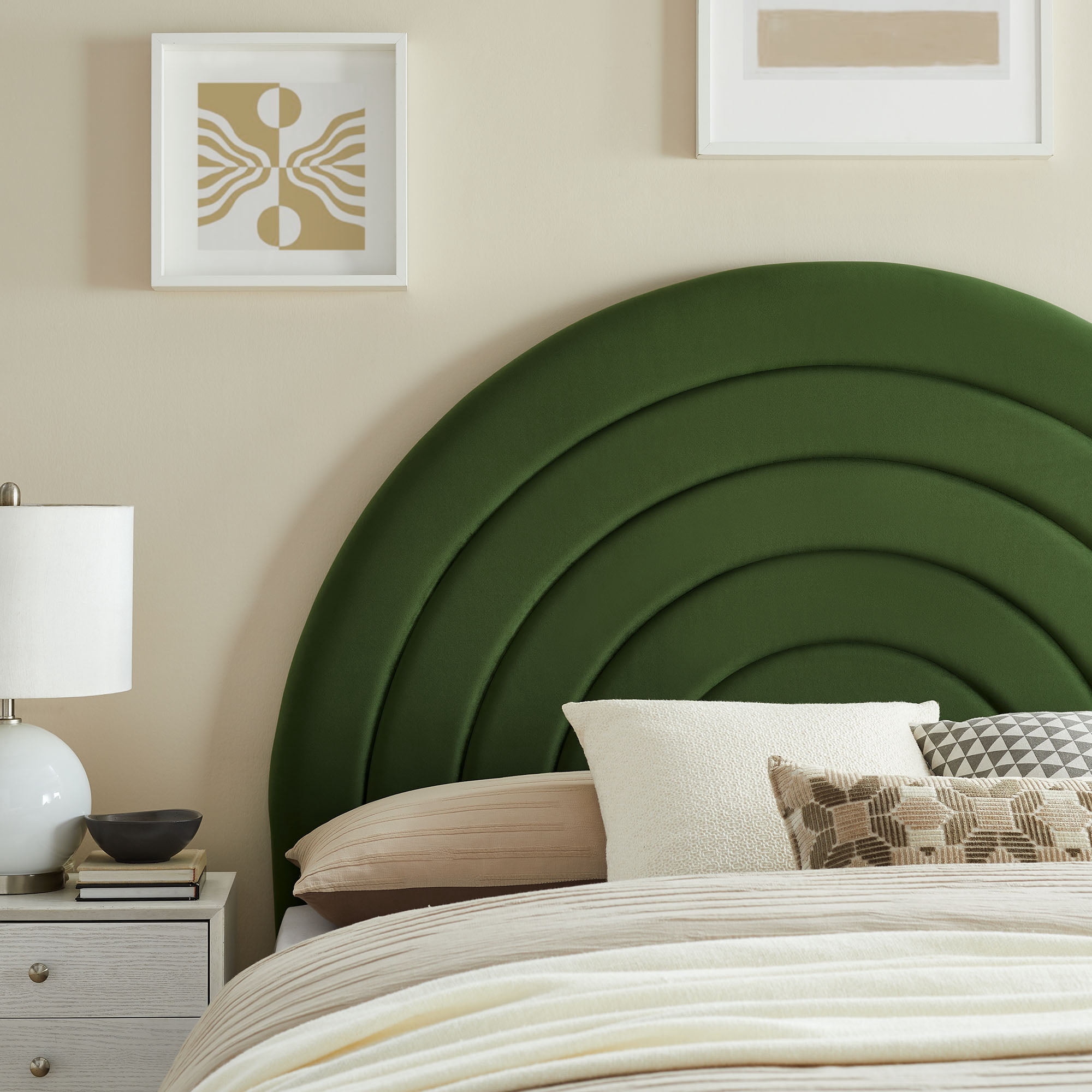 Solana Queen Headboard in Moss Green