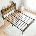 thumbnail image 7 of Donext Queen Bed Frame with Storage Headboard, Metal Platform Bed with Charging Station, Bookcase Storage, No Box Spring Needed, Easy Assembly, Noise-Free, Black, 7 of 7