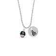 thumbnail image 2 of Delight Jewelry Silvertone Hot Blue Dots on Black Spinner Silvertone Script Initial Disc - & - Charm Necklace, 20"+3", 2 of 4