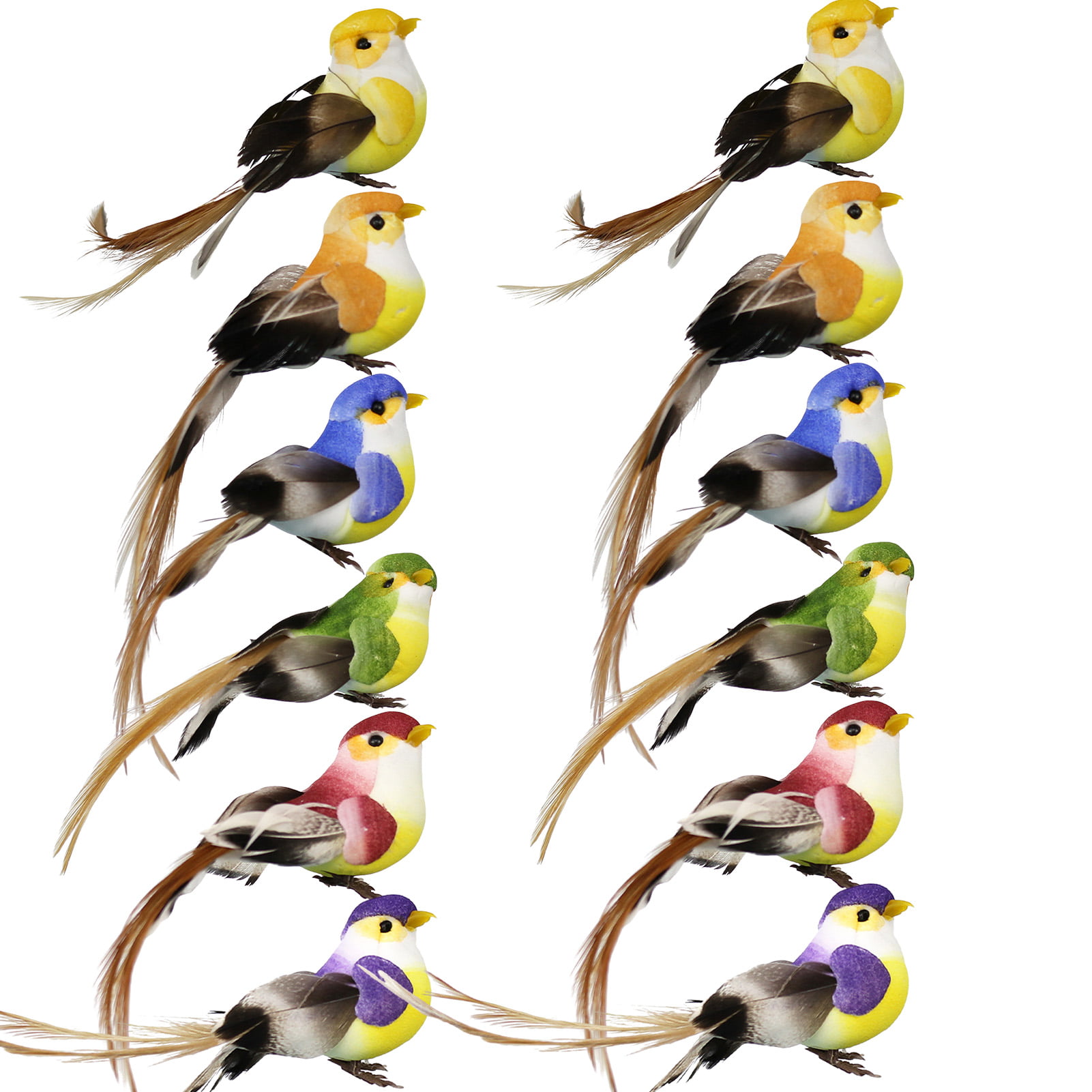 Ornament Lifelike Sparrow Simulation Animal Model Feather Foam Artificial Birds 