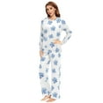 thumbnail image 4 of Matching Pajamas for Couples Snowflake Blue His and Hers Pajamas Sets Soft Long Sleeve Sleepwea, 4 of 8