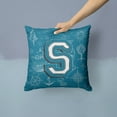 thumbnail image 2 of Carolines Treasures CJ2014-SPW1414 Letter S Sea Doodles Initial Alphabet Canvas Fabric Decorative Pillow  14Hx14W, 2 of 4