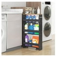Slim Storage Cart, 4Tier Rolling Cart with Handle, Laundry Cart
