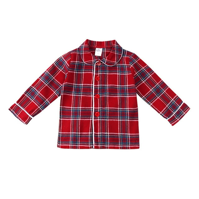 XDZJLR Pyjamas pour Garçons Tout-Petits Ensemble Chemise à Manches Longues et Pantalon de Pyjama Rouge 8-9 Ans