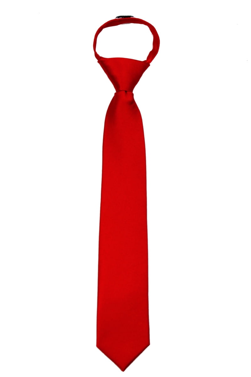 Boys 14 inch Solid Color Zipper Necktie Ties - Many Colors Available ...