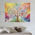 thumbnail image 4 of ONETECH  Tree Tapestry, Tree with Various Instruments Musical Notes Music Genres Typography Colorful Backdrop, Wide Wall Hanging for Bedroom Living Room Dorm, Yellow Red, 4 of 7