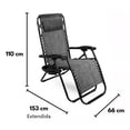 thumbnail image 3 of 2 Silla Camastro Plegable Gravedad 0 Reclinable Exteriores gris, 3 of 10