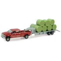 Case IH 1:64 Scale Dodge Pickup with Trailer & Bales