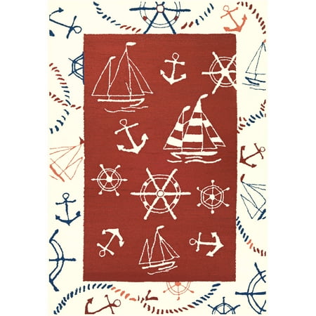 Corsican Beachfront Ocean Park/Multi-Ivory Rug