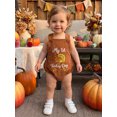 thumbnail image 3 of Cjfdfy Newborn Baby Boy Fall Thanksgiving Ouftits My First Thanksgiving Turkey Romper Turkey Embroidery Sleeveless Overalls Corduroy Bodysuit Cute Thanksgiving Fall Winter Outfit, 3 of 9