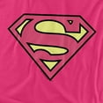 thumbnail image 2 of DC Comics Men's Superman Classic Logo T-shirt Large Hot Pink, 2 of 7