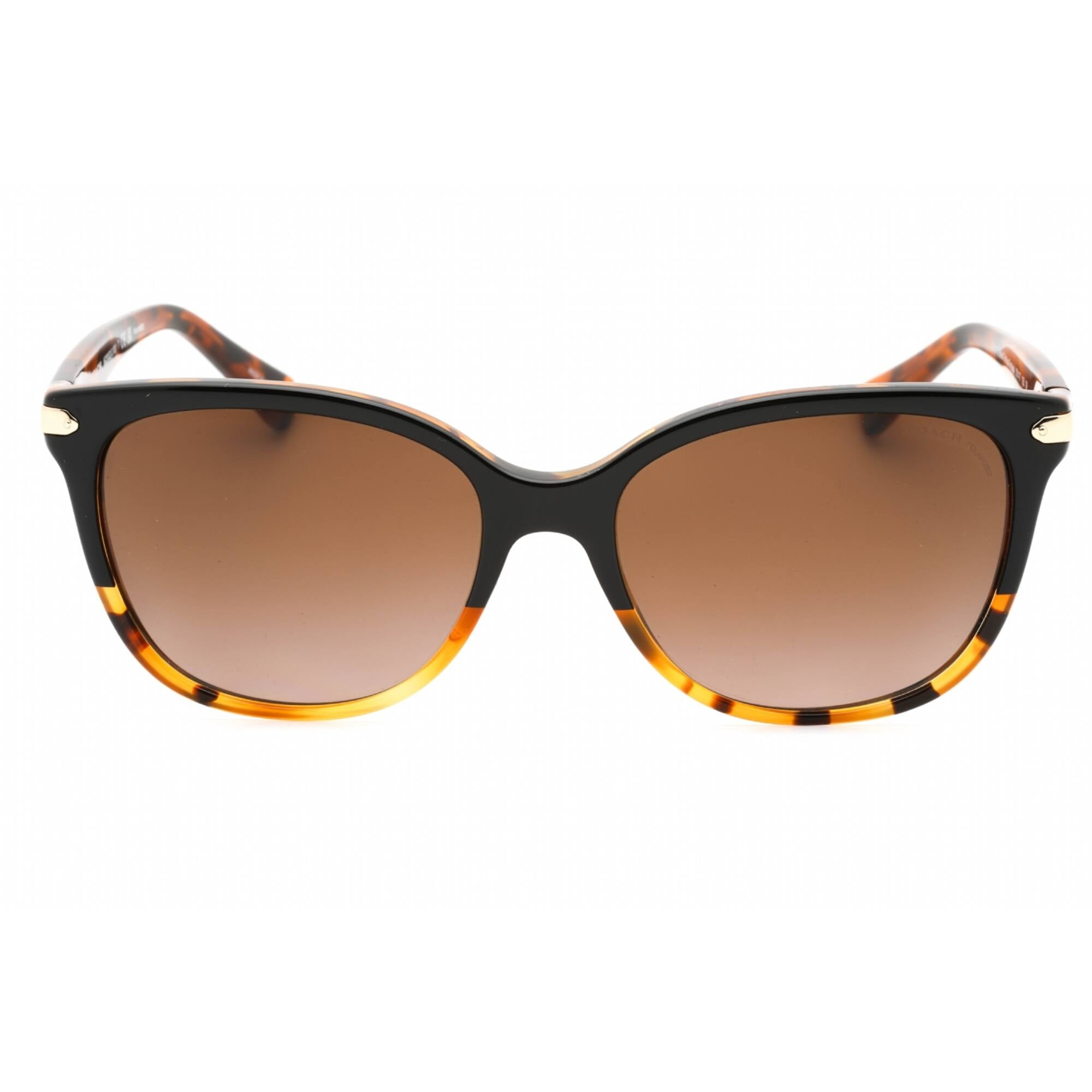 Coach L109 Plastic Womens Cat-Eye Polarized Sunglasses Black Tortoise / Tortoise 57mm Adult