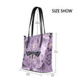 thumbnail image 2 of Tote Bag Aesthetic leather Handbags with Zipper for Women Travel Shoulder Bags Purses with compartment. Purple Moths, 2 of 6
