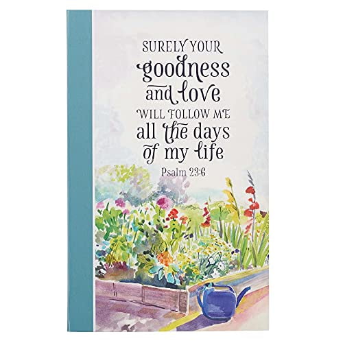 Pre-Owned Christian Art Gifts Scripture Journal Goodness and Love Psalm 23:6 Bible Verse Floral Inspirational Notebook,128 Ruled Pages Flexcover 5.5” x 8.5” Hardcover