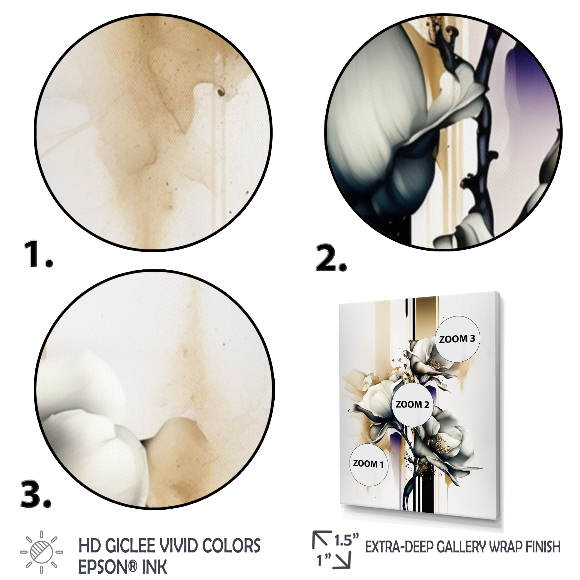 Designart White Orchid Flower On Golden Beige Paint I Canvas Wall Art