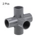 thumbnail image 3 of Conector de tubo en forma de codo de 5 vías, grado de mobiliario, accesorios de esquina en forma de T de 3/4 pulgadas, color gris, 2 piezas, 3 of 3