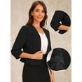 thumbnail image 2 of DARING DIVA Women's Open Front 3/4 Sleeve Peplum Business Blazer XS Black, 2 of 6