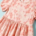 thumbnail image 5 of ITSAME Girls Summer Dress Puff Short Sleeve Tie-Dye Print Crewneck Kids Casual Fashion A-Line Dress Pink Size 13-14, 5 of 5