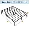 thumbnail image 4 of Allewie Full Size Bed Frame, 14 inch Metal Platform Beds with Storage Space, No Box Spring Needed and Easy Assembly, Black, 4 of 10