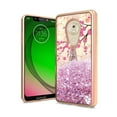 thumbnail image 1 of Bemz Quicksand Glitter Liquid TPU Case for Moto G7 Play with Atom Wipe - Pink Eiffel Tower Paris Hearts, 1 of 3