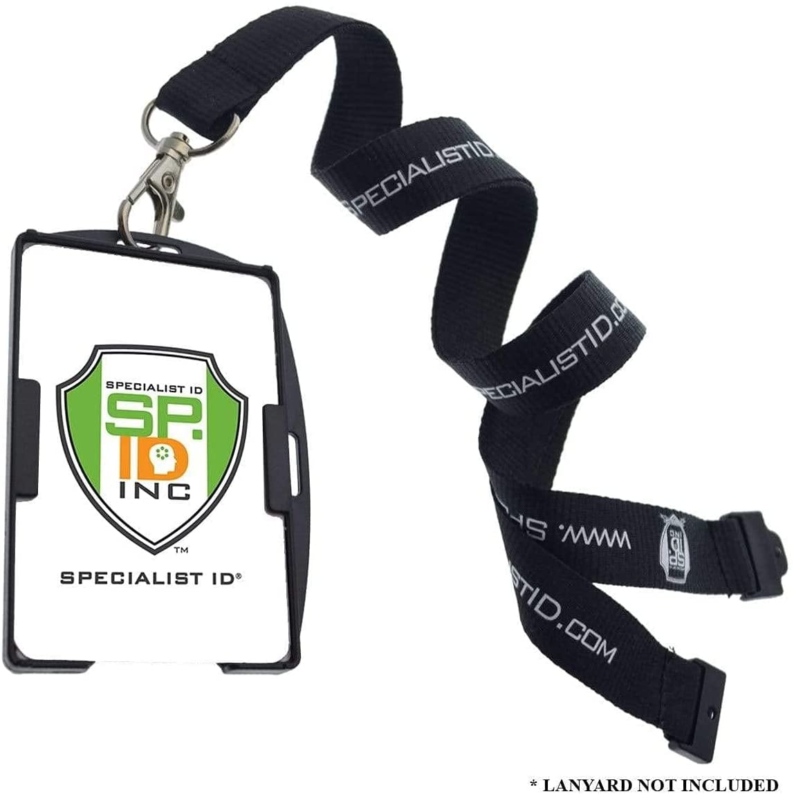 RFID Blocking ID Badge Holder (Holds 2 Cards) - SkimSAFE - Dual Sided Shield Blocks 13.56MHz Radio Signal - Specialist ID (Black)