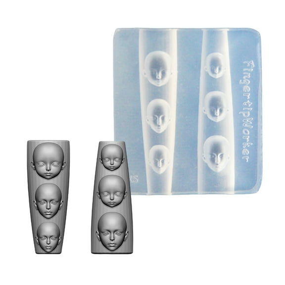 ROCKROK Flexible Nail Stamping Mold Doll Face Manicure Mould for Nail Art Enthusiasts
