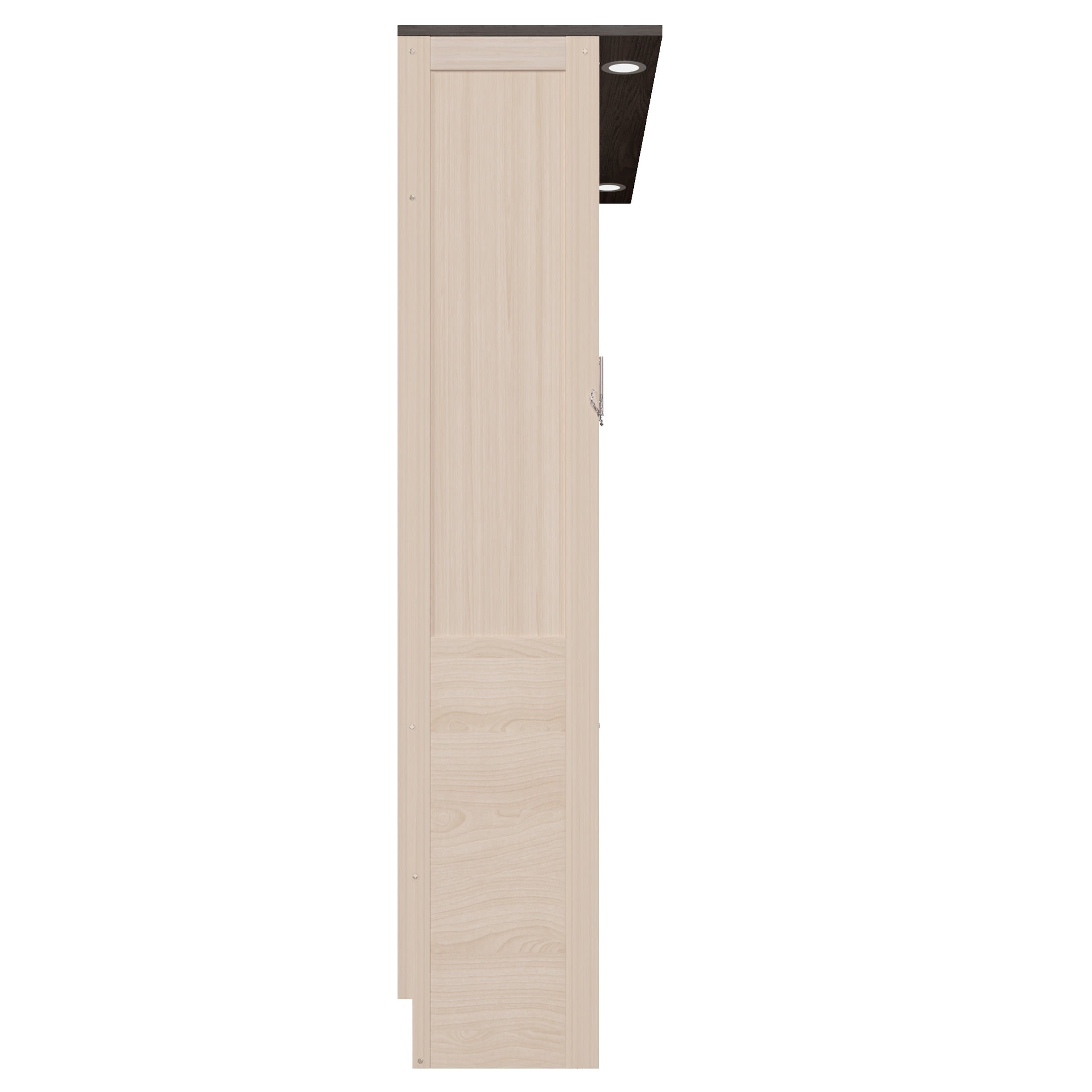 Noble House Fenvale Queen Murphy Bed with Integrated LED Lights, Space-Saving Foldable Cabinet Bed, Beige