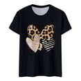thumbnail image 5 of Women Summer Tops Ladies Fashion Casual Valentine's Day Print Outdoor Sports Round Neck Short Sleeve T Shirt Top Half Tee Womens Loose Fitting T Shirts Dress Tee Shirts Women plus Size Black S, 5 of 5