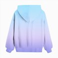 thumbnail image 6 of YIWULA Girls Hoodie Classic Colour Gradient Lined Hoodie Comfortable Soft Warm Fashionable Tie Dye Print Casual(7-8 Years,Sky Blue), 6 of 6