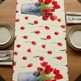 thumbnail image 5 of Table Runners 72 Inches Long Dress Scarves, Red Tulip Flowers Farmhouse Kitchen/Dining Table Runner, Coffee Tablerunners, Spring Floral Vintage Drum Country Yellow 14x72 Inch, 5 of 9