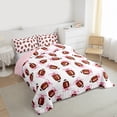 thumbnail image 3 of Manfei Pink Bowtie Ribbon Bedding Comforter Set,Rugby Sport Game Twin Comforter Sets,Boys Football Lovers Bedding Set For Boy Girl,Microfiber Bedroom Decor Reversible,2-Piece, 3 of 8