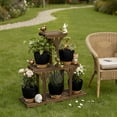 thumbnail image 6 of FIASON 5 Pack 6 Inch Self Watering Plant Pots, Black with Brown Planters with Watering Lip, Drainage Holes & Removable Saucer, Small Flower Pots for Indoor Outdoor Garden House Plants, 6 of 8
