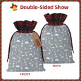 thumbnail image 2 of Rocae Sleep Rabbit Print Christmas Drawstring Linen Gift Bag with Drawstrings Treat Bag Goody Present Bags for Christmas Party Favor, 2 of 8
