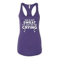 thumbnail image 2 of Wild Bobby, This is Not Sweat Its Just My Fat Crying, Gym/Workout, Women Racerback Tank Top, Purple Rush, Medium, 2 of 4
