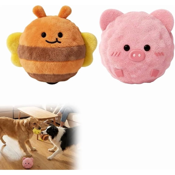 Spiky Plush Dog Ball Toy – Soft TPR Spike Chew & Squeak Bouncing Ball for Small & Medium Dogs(1Set, B)