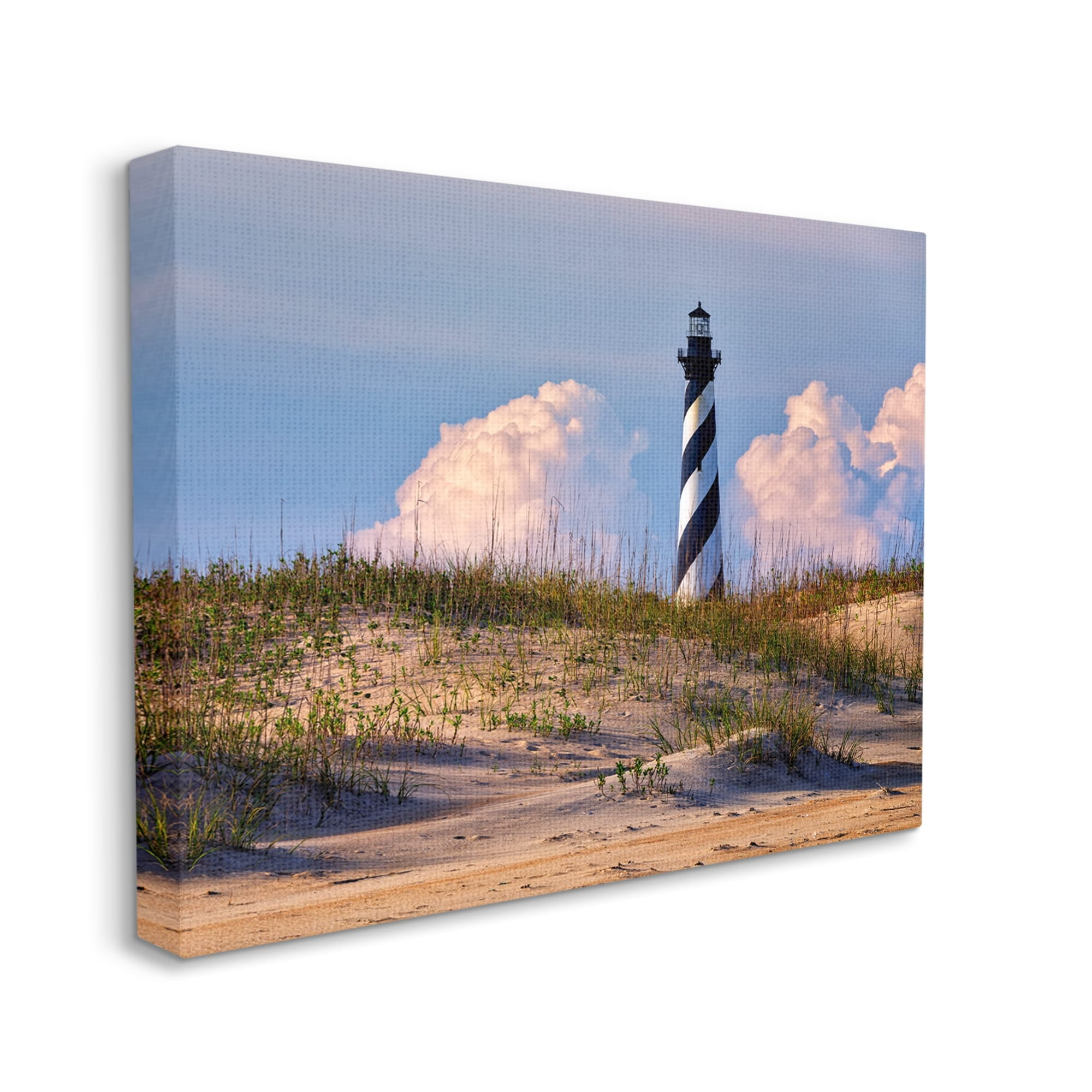 Stupell Nautical Lighthouse Cloudy Dunes Landscape Photography Gallery Wrapped Canvas Print Wall Art