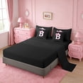 thumbnail image 3 of Erosebridal Bowknot Initial Alphabet B 7-Piece Twin Bedding Sets,Dreamy Princess Bowtie Kids Bedding Comforter Set For Girls,Reversible Black, 3 of 7