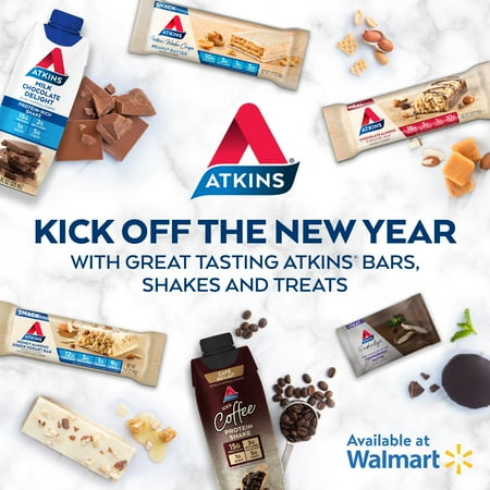 Atkins Protein-Rich Meal Bar, Chocolate Almond Caramel, Keto Friendly, 8 Count