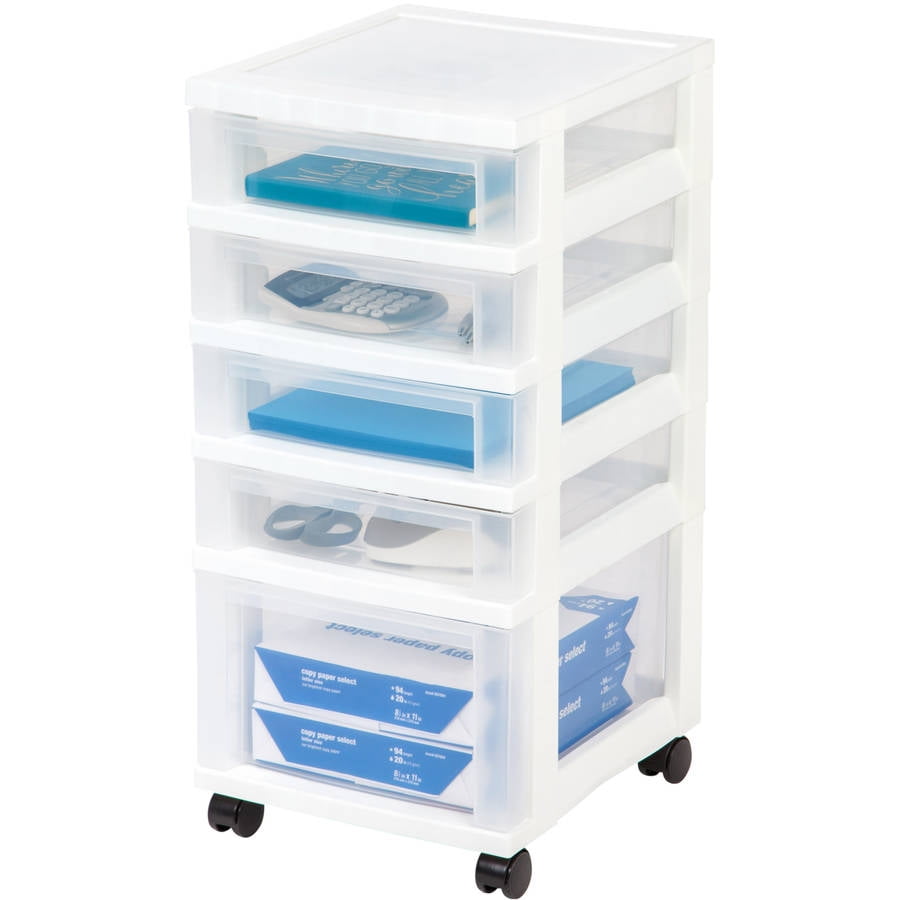 White 1 Pack IRIS 7-Drawer Rolling Storage Cart with Organizer Top 