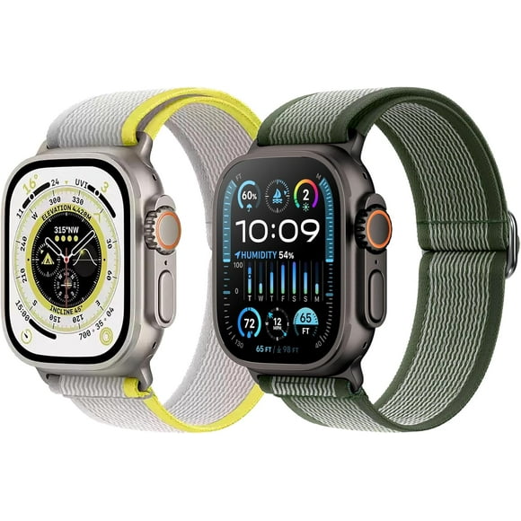 shiyou-2 PACK Nylon Bracelet Compatible with Apple Watch Strap SE Ultra 2 1, Series 10 9 8 7 6 5 4 3 2 1 Women Men, Stretchy Bands for iWatch 38mm 40mm 41mm 42mm 44mm 45mm 46mm 49mm